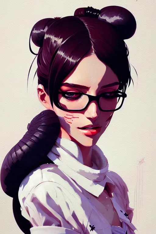 Prompt: a ultradetailed portrait painting of a stylish woman wearing french maid outfit, by conrad roset, greg rutkowski and makoto shinkai trending on artstation