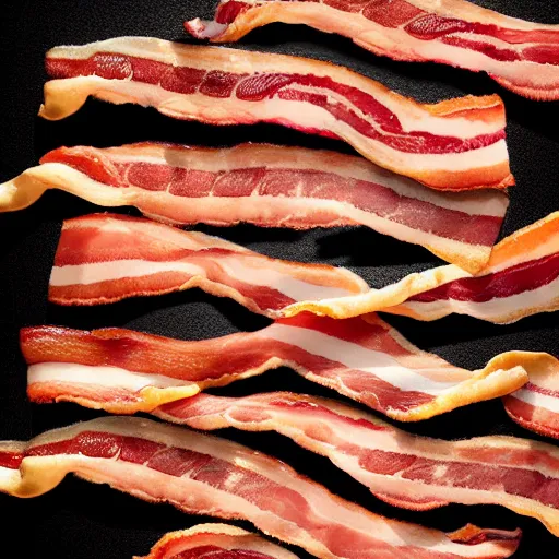 Image similar to epic professional digital award winning food photo of a strip of bacon shaped like kevin bacon, artstation, cgsociety, epic, stunning, gorgeous, much wow, much detail