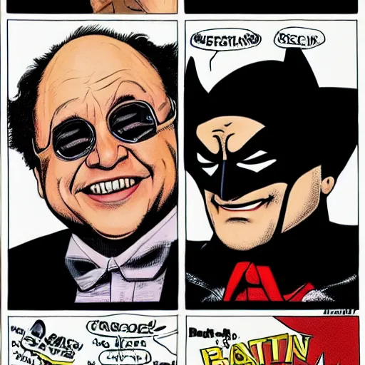 Prompt: Danny Devito as Batman.