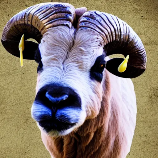 Image similar to a ram animal heavily resembles gordon ramsay.