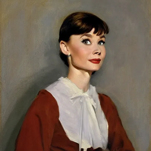 Image similar to audrey hepburn art by p. s. krøyer