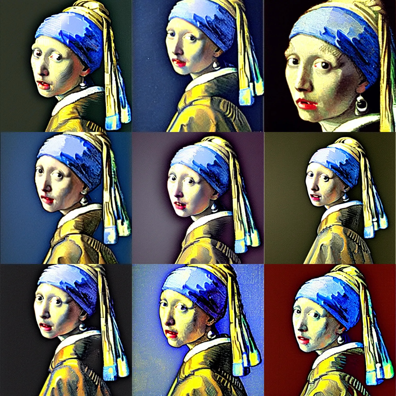 Prompt: Girl with the pearl earring - Van Gogh