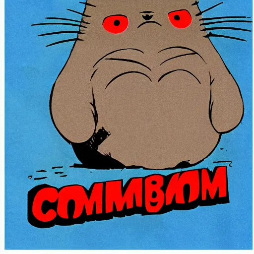 Image similar to very very very very very beautiful picture of communist russian Totoro,