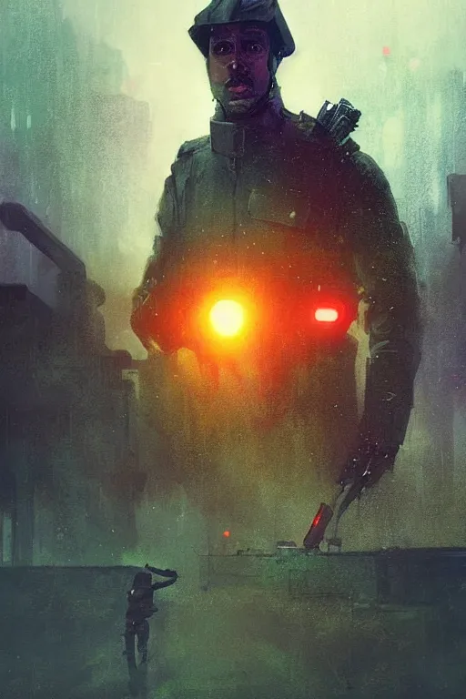 Image similar to Officer K from Blade Runner 2049. Beeple, grimshaw, thomas cole, ismail inceoglu, winslow homer, greg rutkowski, gerald brom, marc simonetti, simon stalenhag, anton fadeev, donglu yu