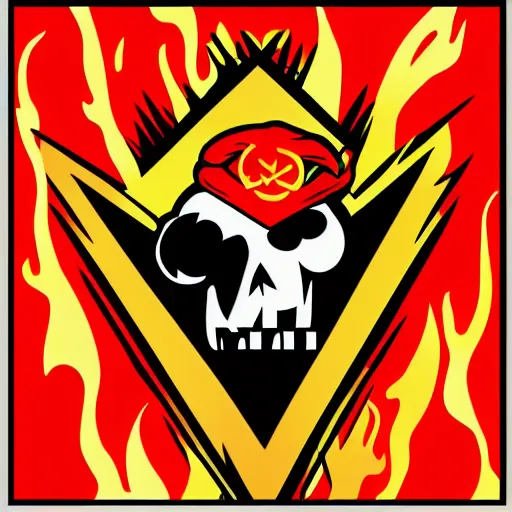 Image similar to vector rave hotrod style logo for an anarchist collective called poppin kernel with an anthropomorphic popcorn on fire with mirrorshades