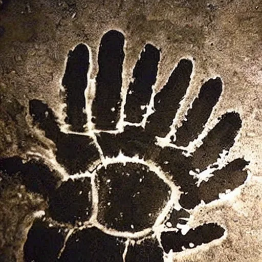 Image similar to cave hand prints old photo