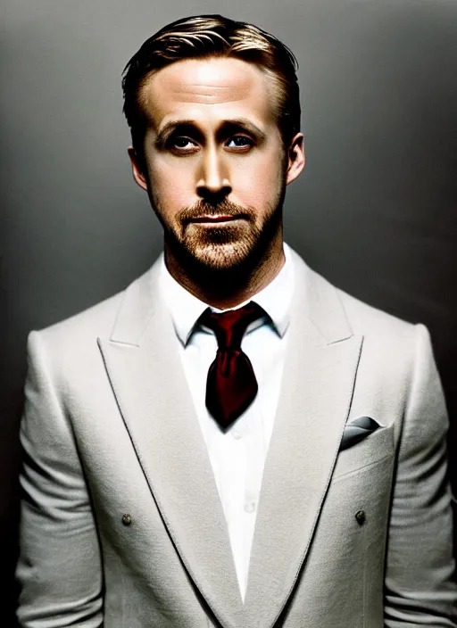 Prompt: portrait of ryan gosling with a long neck a beak and white feathers, white feather suit, natural light, sharp, detailed face, magazine, press, photo, steve mccurry, david lazar, canon, nikon, focus