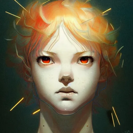 Prompt: prompt : lightning portrait soft light painted by james jean and katsuhiro otomo and erik jones, inspired by evangeleon anime, smooth face feature, intricate oil painting, high detail illustration, sharp high detail, manga and anime 1 9 9 9