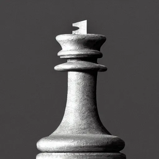 Image similar to a chess piece connected to an ancient machone