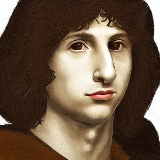 Image similar to finn wolfhard by leonardo da vinci