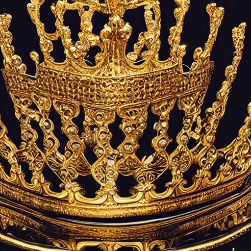 Prompt: a beautiful photo of a golden crown