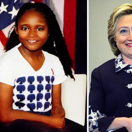 Prompt: female child of bill clinton and hillary clinton