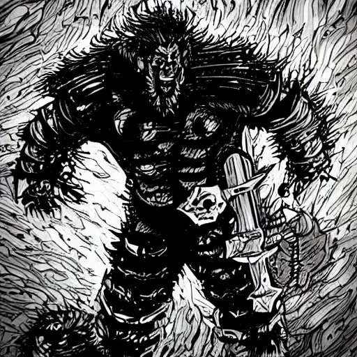 Prompt: berserker comic style