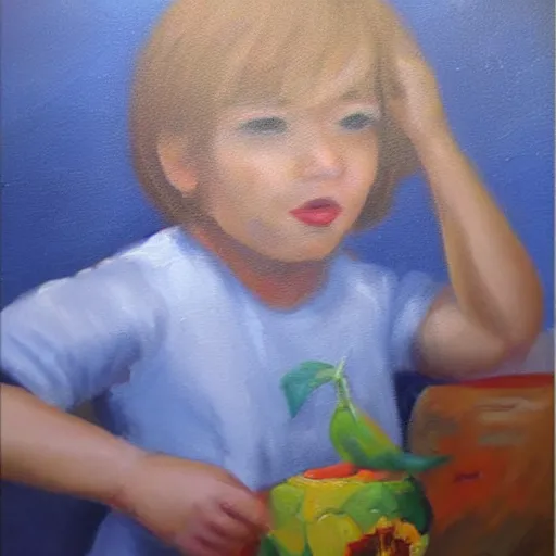 Image similar to oil painting it is time my son