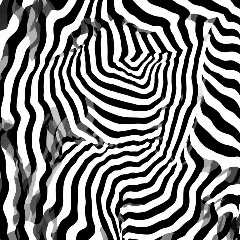 Prompt: a beautiful female face made of illusory motion dazzle camouflage perlin noise optical illusion