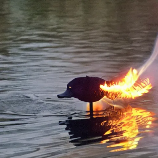 Image similar to Monstrous duck breathing fire