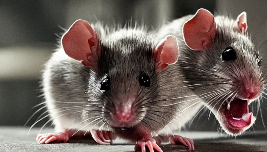 Image similar to big budget horror movie a genetically engineered rat