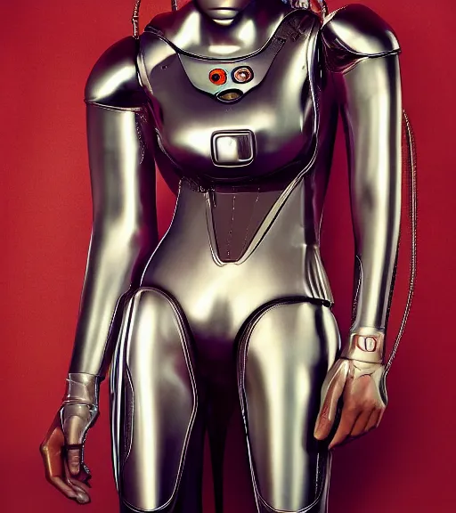 Prompt: portrait_photo_of_a_stunningly beautiful gynoid android, 22nd century, hyper detailed by Annie Leibovitz, Steve McCurry, David Lazar, Jimmy Nelsson, professional photography