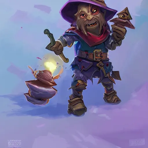 Image similar to a cute and adorable little ork wizard, hearthstone, concept illustartion, character art,