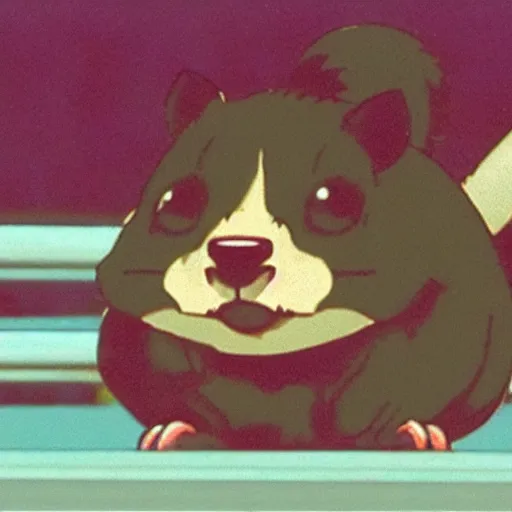 Prompt: a hamster in cowboy bebop