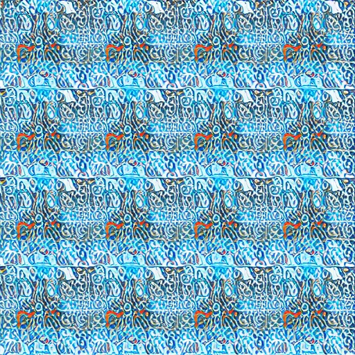 Prompt: repeating tiling texture of japanese motorcycles blue black white orange wallpaper