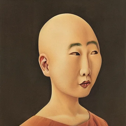 Prompt: bald chinese boy surrealism art