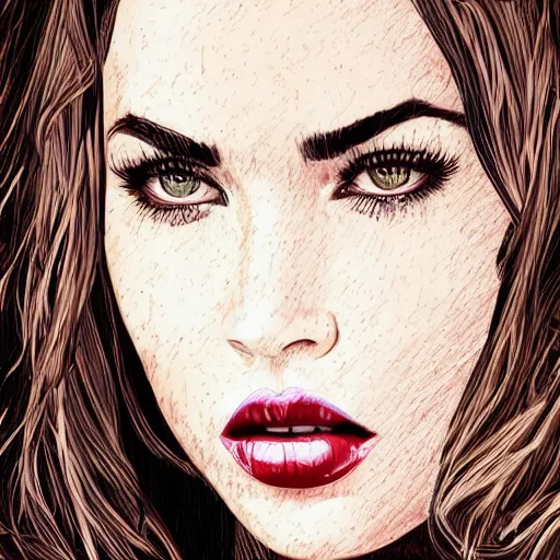 Image similar to megan fox portrait by arunas kacinskas, sketch, pencils, minimalistic, procreate, digital illustration, vector illustration