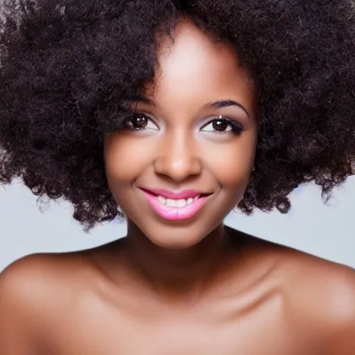 Image similar to young beautiful Afro dark skin woman with curly hair