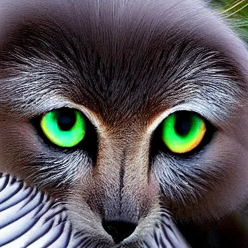 Image similar to beautiful intelligent eyes made of feathers