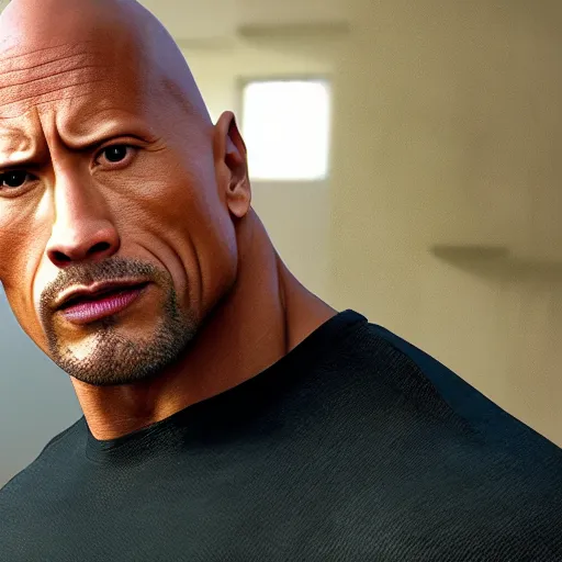 dwayne the rock johnson in eyebrow raise, Stable Diffusion