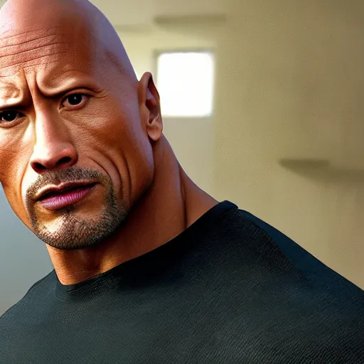 prompthunt: dwayne the rock johnson in eyebrow raise