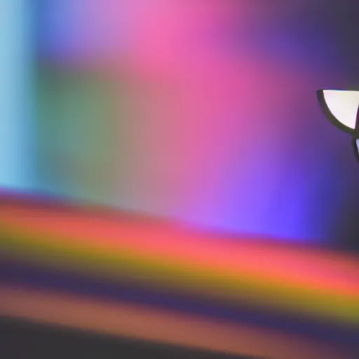 Prompt: DSLR still of a prism taking in white light on one side and splitting it into fire water wind and earth, 8k, f1.8, shallow depth of field, heavy bokeh