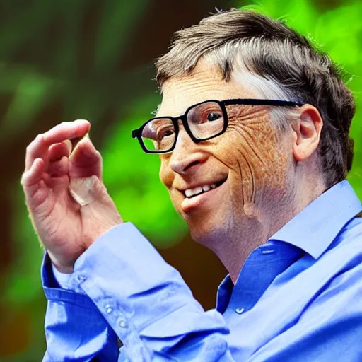 Prompt: bill gates eating bugs and worms.