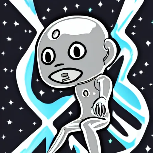 Prompt: silver surfer from Animal Crossing