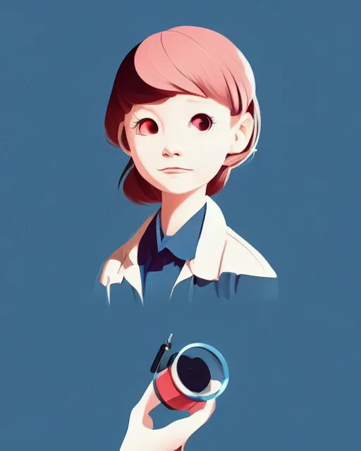 Prompt: a little girl science. clean cel shaded vector art. minimalist illustration art by lois van baarle, artgerm, helen huang by makoto shinkai and ilya kuvshinov, rossdraws