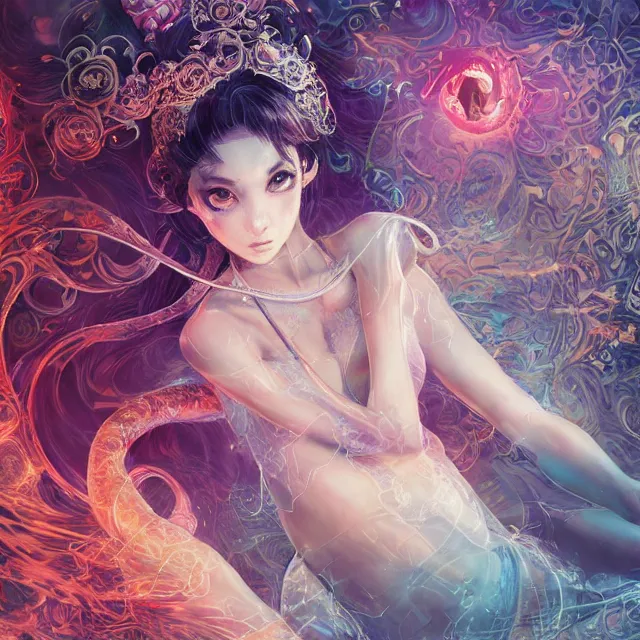 Image similar to the portrait of one sensual electric rat pokemon personified as an absurdly beautiful, graceful, elegant, sophisticated, young woman made, an ultrafine hyperdetailed illustration by kim jung gi, irakli nadar, intricate linework, bright colors, octopath traveler, final fantasy, unreal engine 5 highly rendered, global illumination, radiant light, detailed and intricate environment