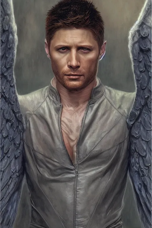 Prompt: a detailed matte portrait of an jensen ackles dressed as angel from buffy the vampire slayer, masterpiece, 8 k, art by donato giancola and greg rutkowski and wayne barlow and zdzisław beksinski