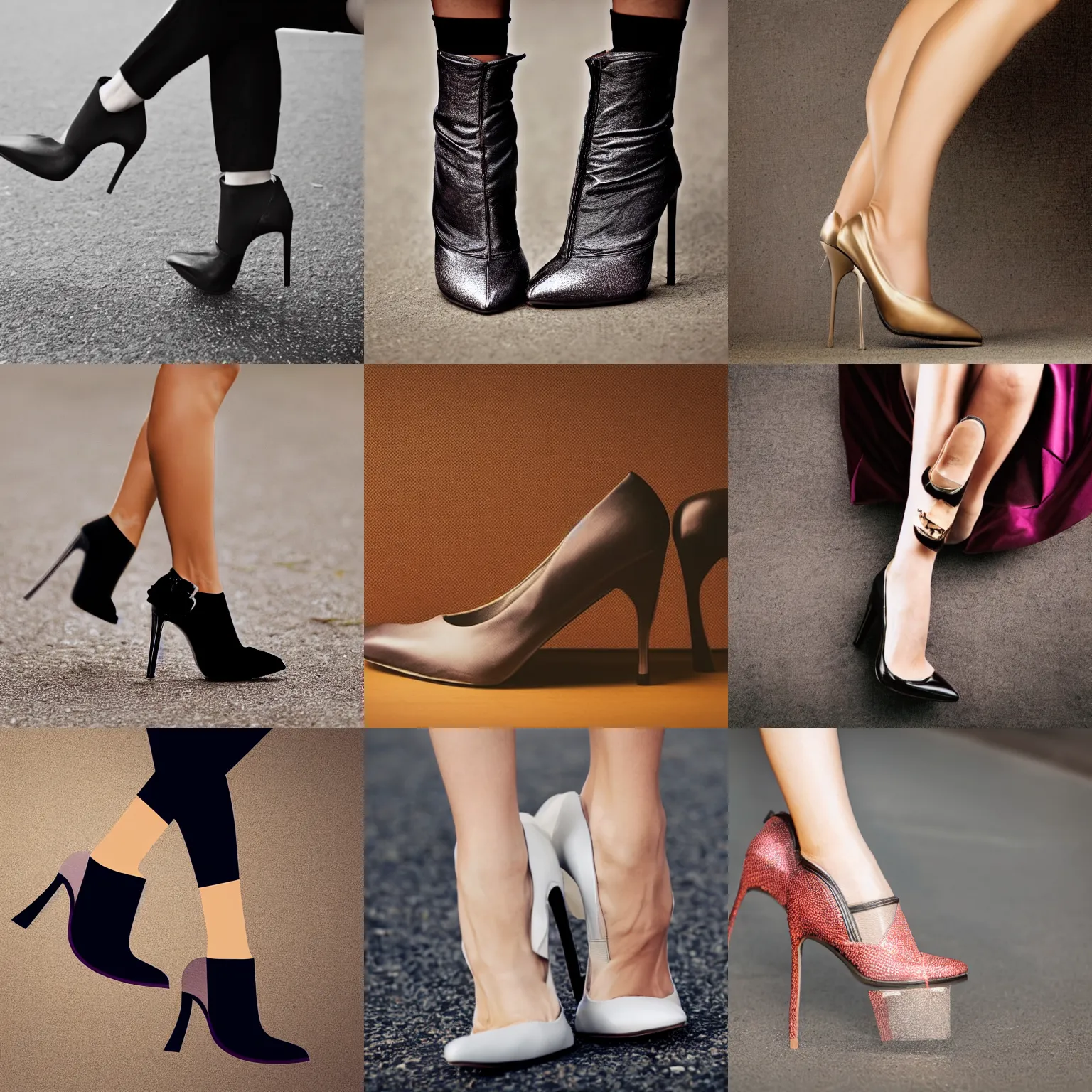 Prompt: A high heeled women's shoe