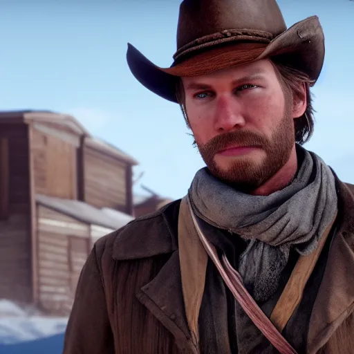 Image similar to Film still of Felix Kjellberg, from Red Dead Redemption 2 (2018 video game)