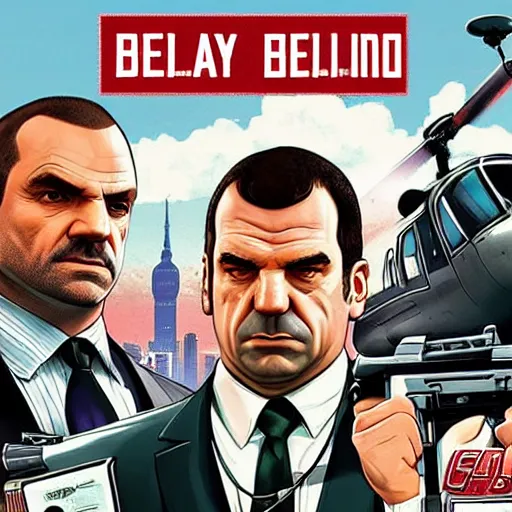 Prompt: belarus gta 5 loading screen poster