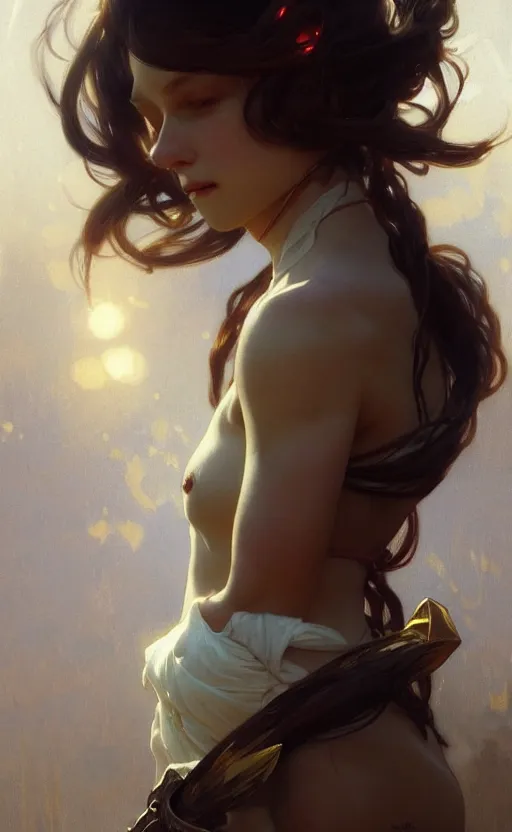 Image similar to (((((Tewi Inaba))))), highly detailed, digital painting, artstation, concept art, sharp focus, illustration, art by greg rutkowski and alphonse mucha