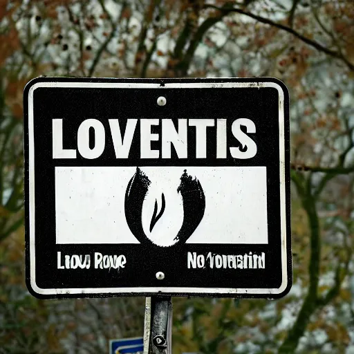 Image similar to A road sign that warns of lovecraftian horrors