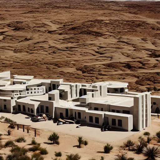 Image similar to big scale baby toy hotel in the dessert, modernism