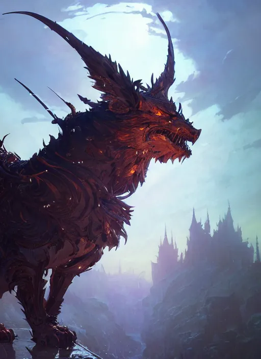 Prompt: Highly detailed portrait of Charr from Guild wars 2, Stephen Bliss, unreal engine, fantasy art by Greg Rutkowski, Loish, Rhads, ferdinand knab, Makoto Shinkai and Lois van baarle, ilya kuvshinov, rossdraws, Tom Bagshaw, alphonse mucha, global illumination, radiant light, detailed and intricate environment