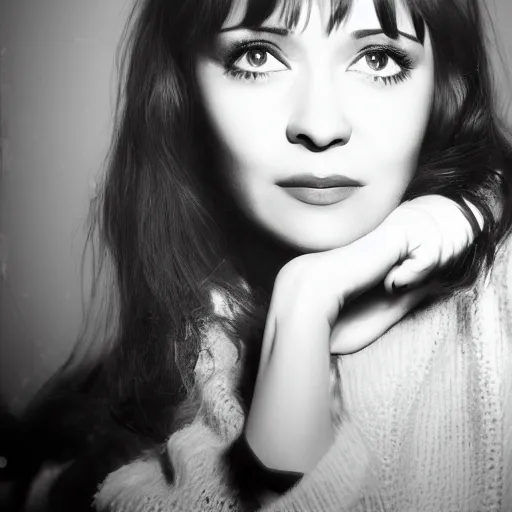 Prompt: Anna Karina, realistic, photo studio, HDR, 8k, trending on artstation