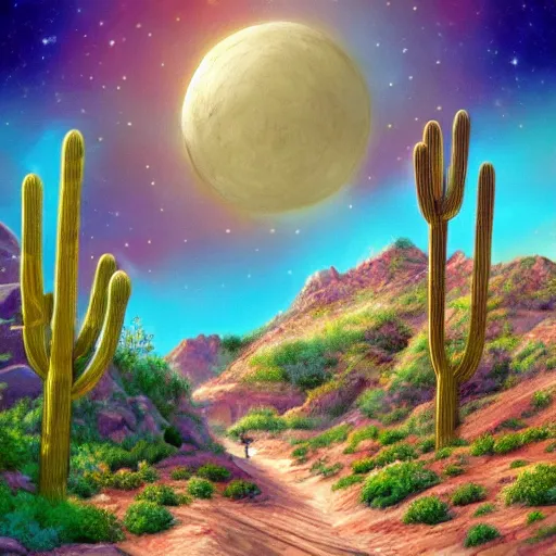 Image similar to full color fantasy art of a desert kingdom