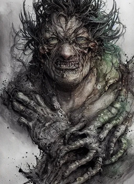 Image similar to portrait, scary ooze creature, watercolor, dramatic lighting, cinematic, establishing shot, extremely high detail, foto realistic, cinematic lighting, pen and ink, intricate line drawings, by Yoshitaka Amano, Ruan Jia, Kentaro Miura, Artgerm, post processed, concept art, artstation, matte painting, style by eddie mendoza, raphael lacoste, alex ross