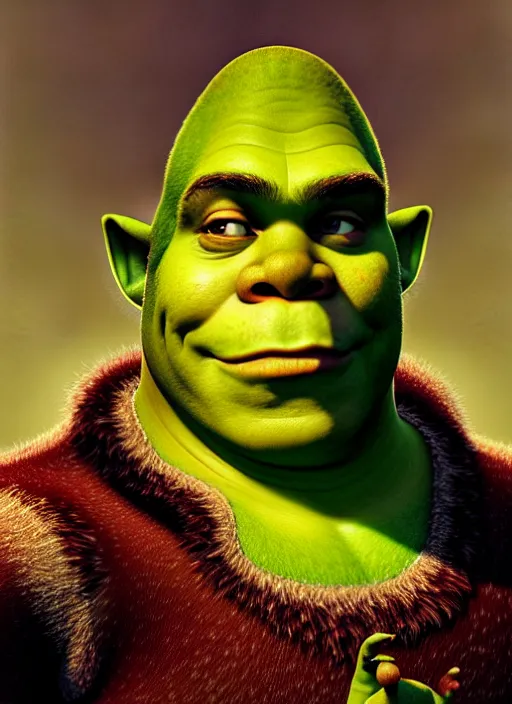 Image similar to portrait of shrek, intricate, elegant, glowing lights, highly detailed, digital painting, artstation, concept art, sharp focus, illustration, art by wlop, mars ravelo and greg rutkowski