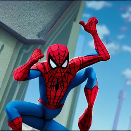 Prompt: spiderman in the animation movie toystory