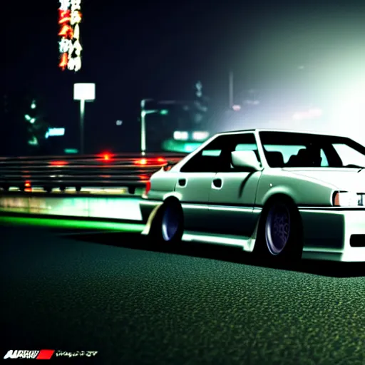 Prompt: a car JZX90 turbo at illegal car meet, Saitama prefecture, city midnight mist, cinematic color, photorealistic, highly detailed, 200MM